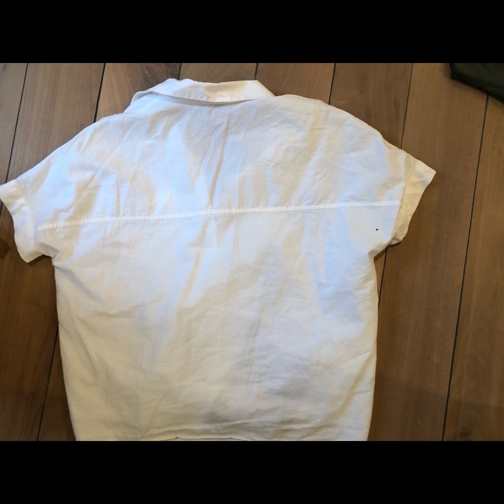 Cropped Button Down With Tie At Bottom - image 2